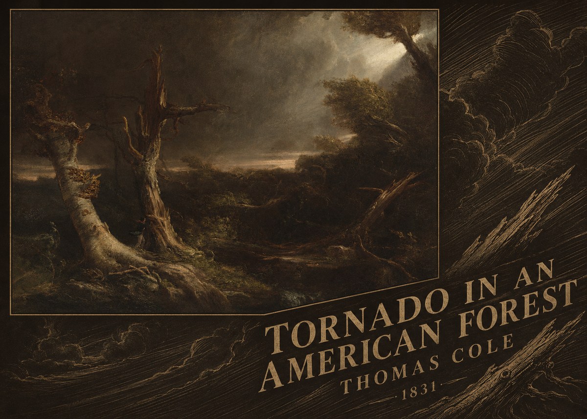 Thomas Cole Tornado in an American Forest No5 - Poster