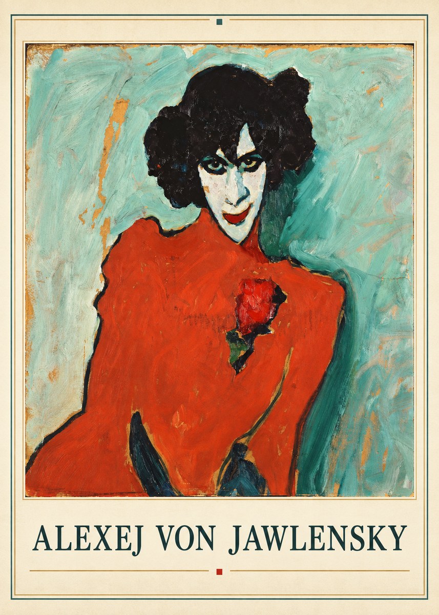 Alexej von Jawlensky Woman with Red Rose No4 - Poster