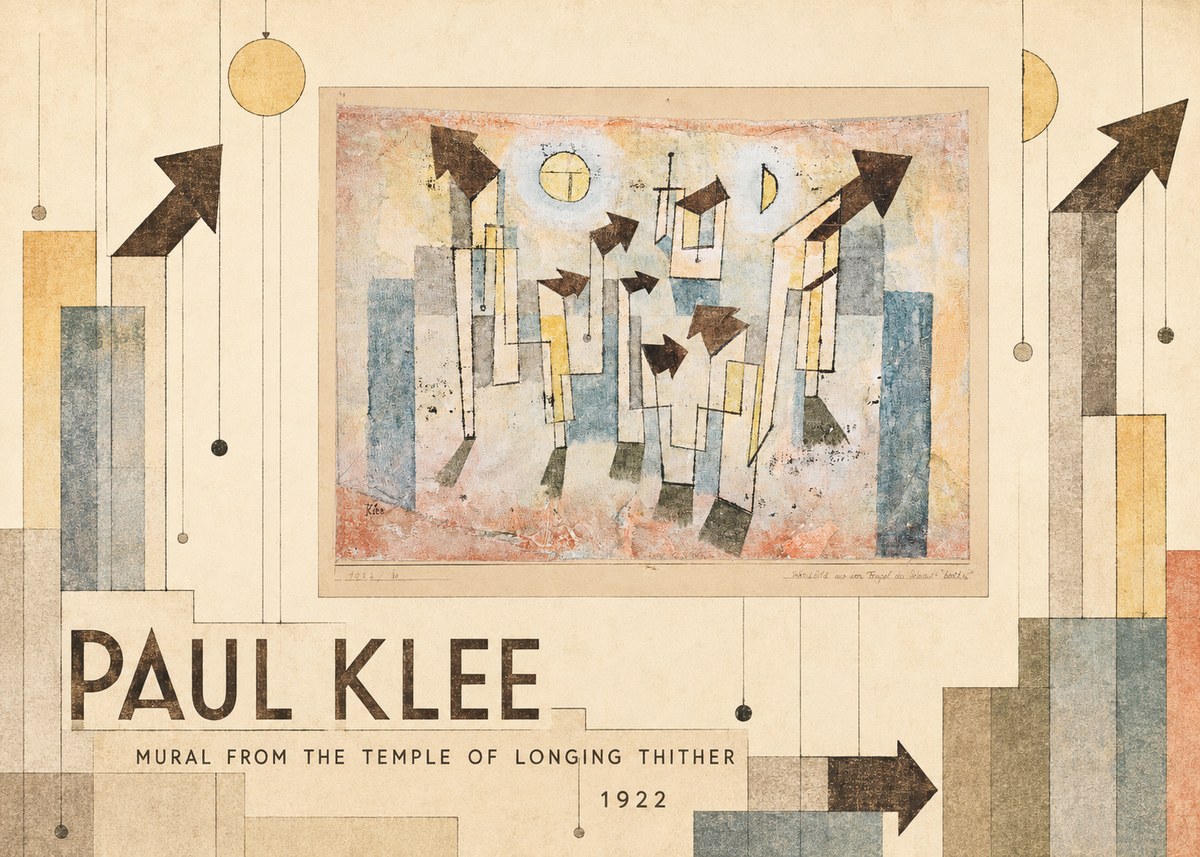 Paul Klee Mural from the Temple of Longing Thither No5 - Poster