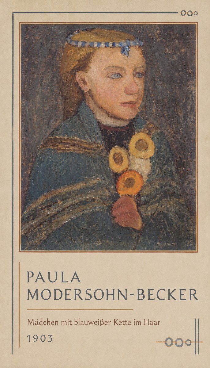 Paula Modersohn-Becker Mädchen Mit Blauweißer Kette Im Haar No1 - Poster