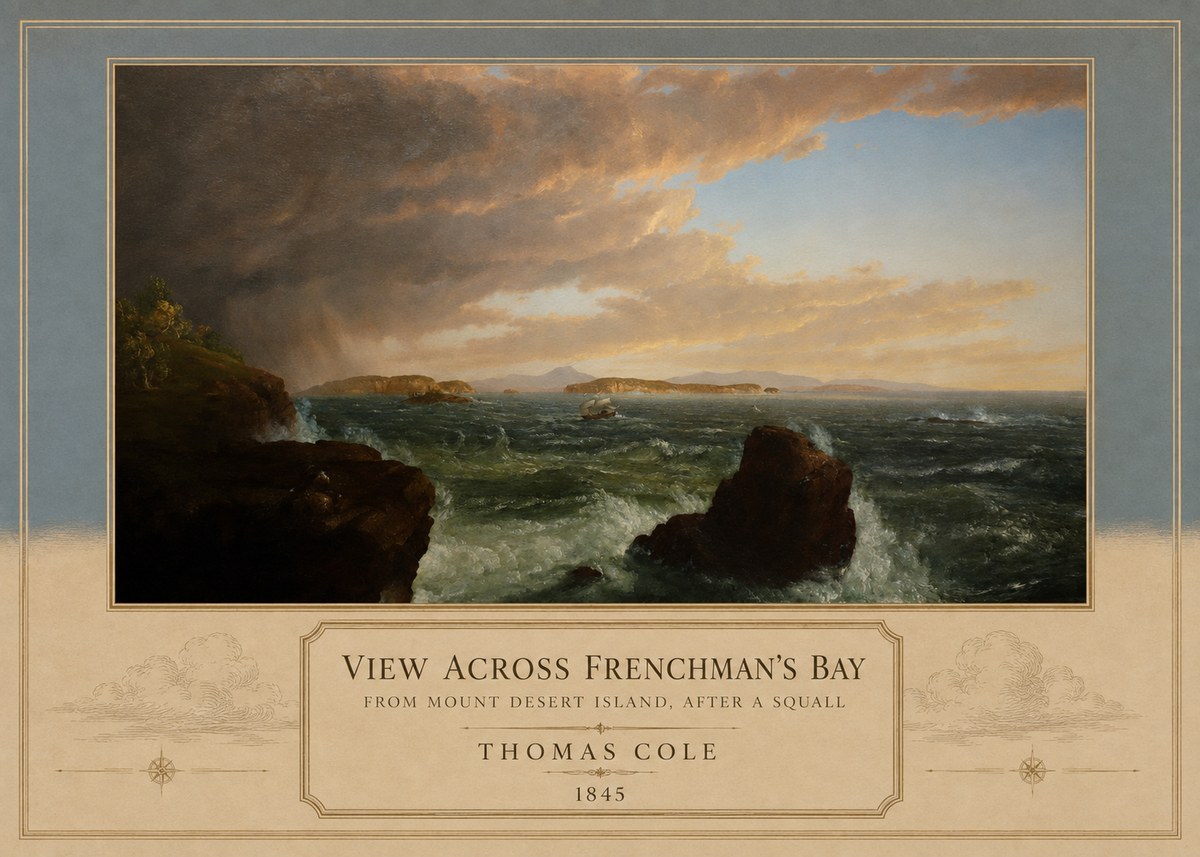 Thomas Cole View Across Frenchman's Bay from Mount Desert Island, After a Squall I No3 - Poster