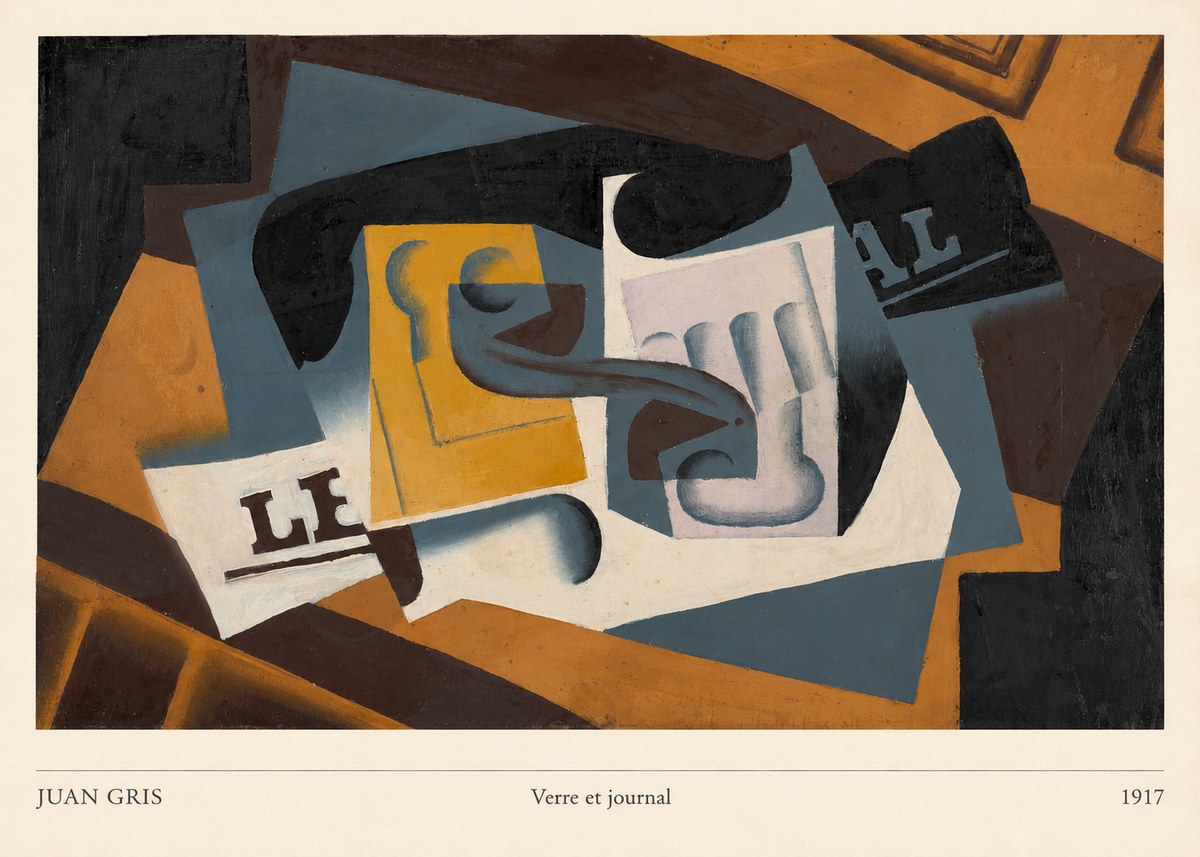 Juan Gris Verre Et Journal No6 - Poster