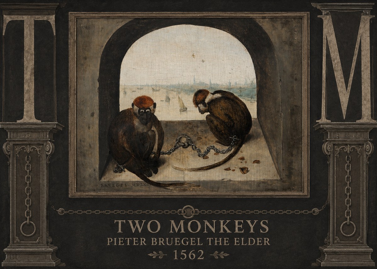 Pieter Bruegel Two Monkeys II No6 - Poster