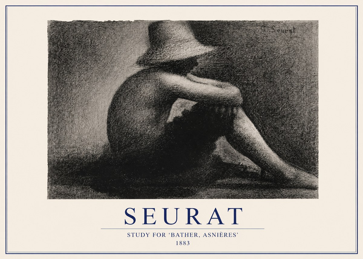Seurat Study for 'Bather, Asnières' No2 - Poster