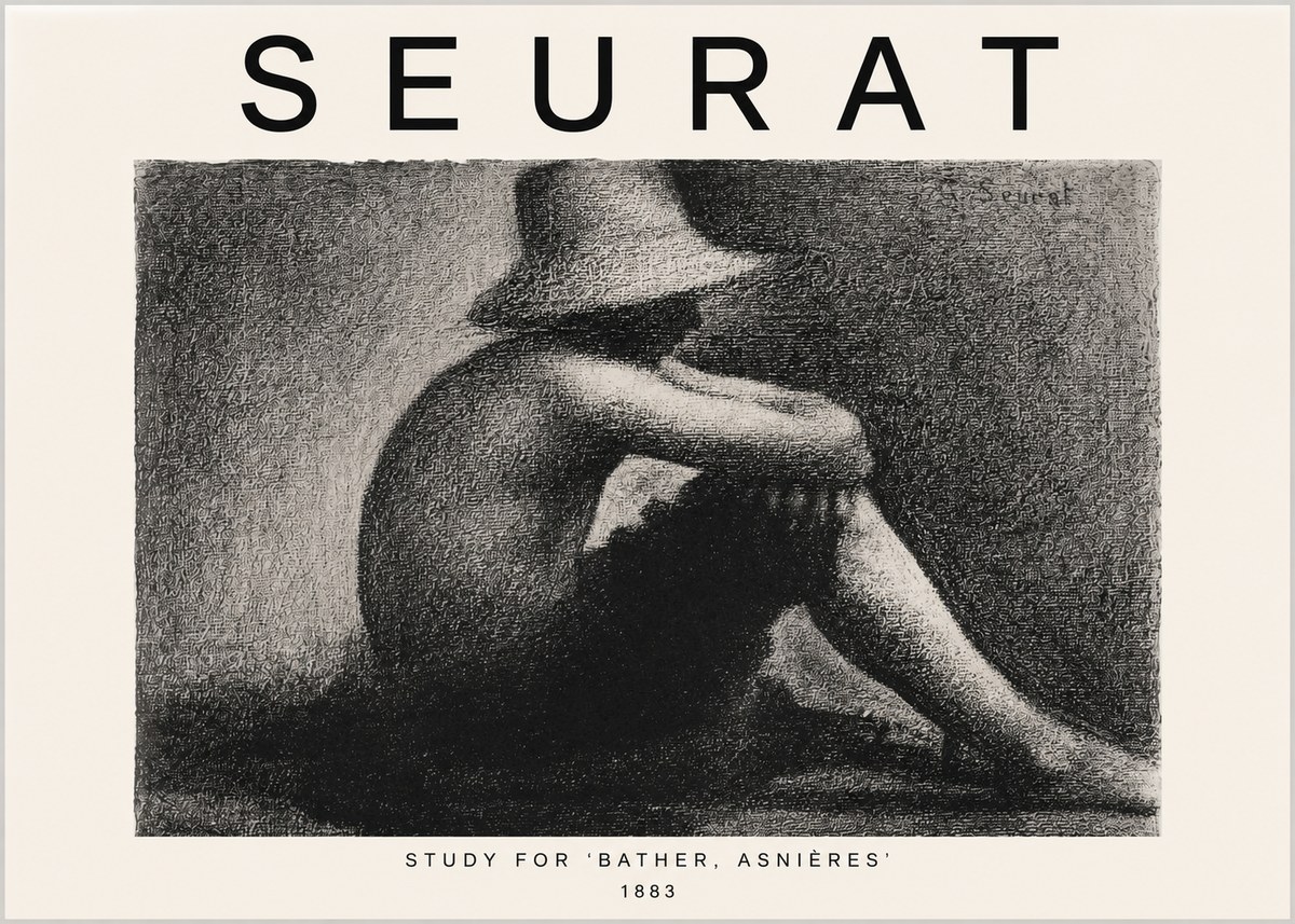 Seurat Study for 'Bather, Asnières' No3 - Poster