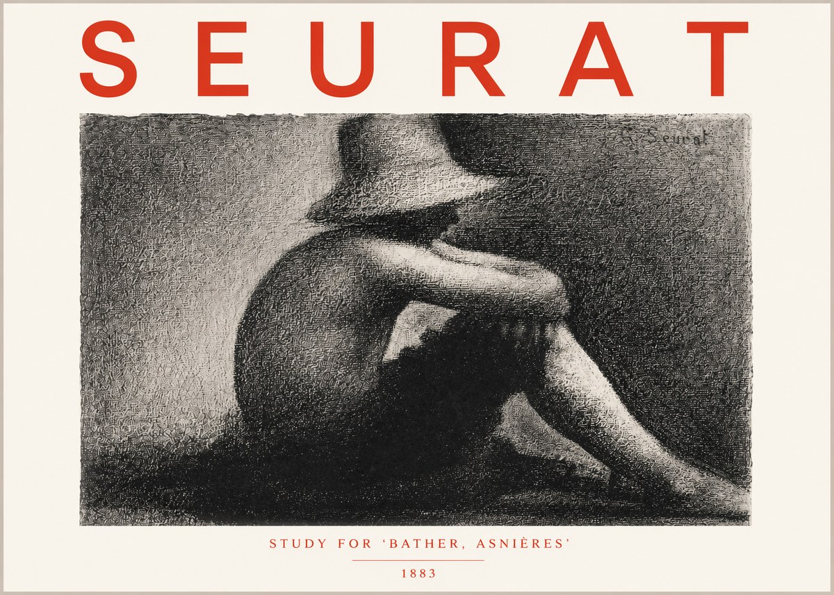 Seurat Study for 'Bather, Asnières' No5 - Poster