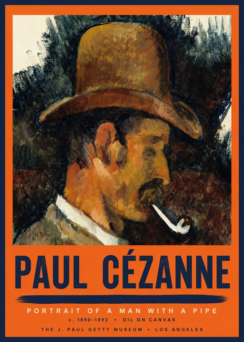 Paul Cézanne Portrait of a Man with a Pipe No2 - Poster