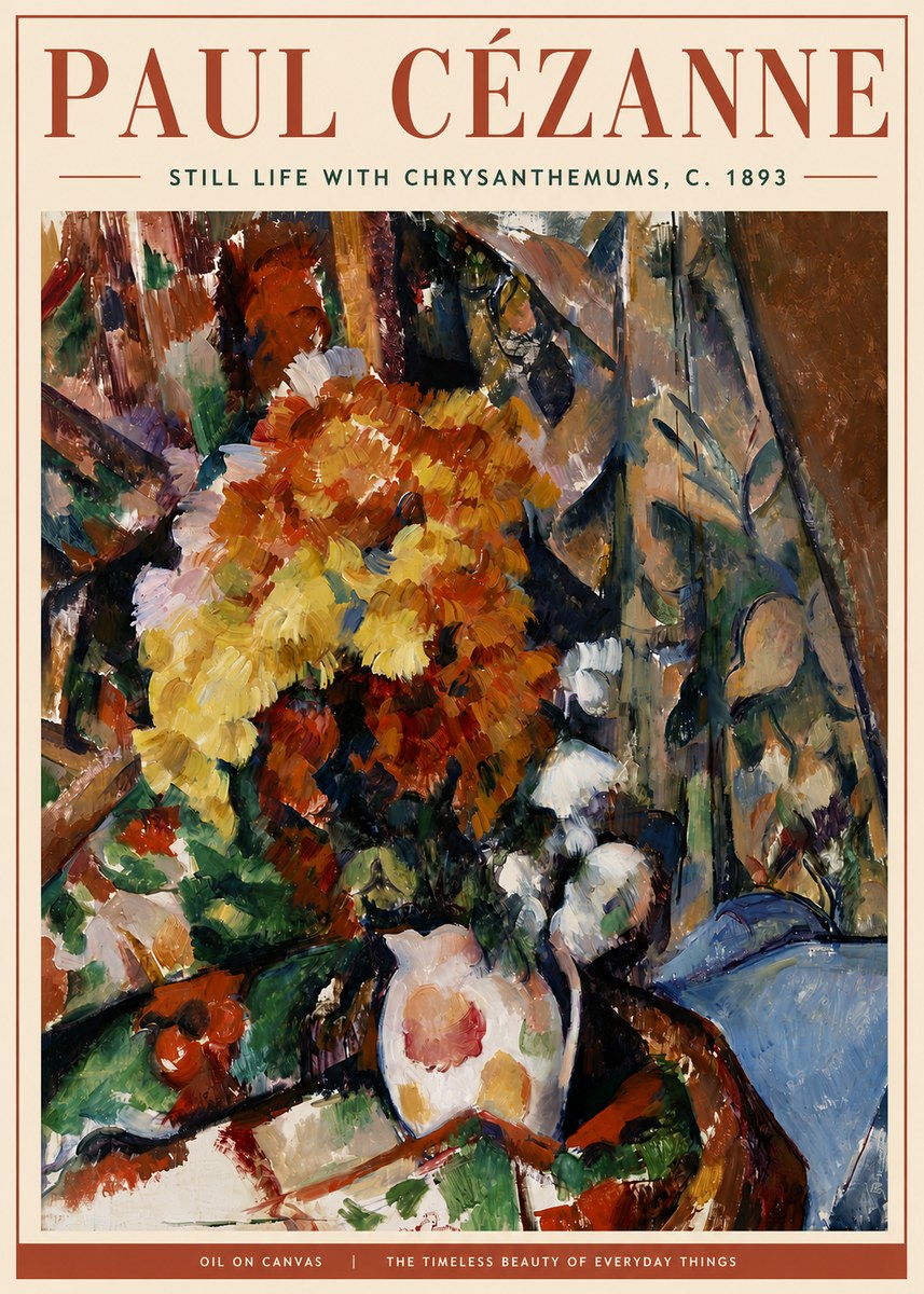Paul Cézanne Still Life with Chrysanthemums No4 - Poster