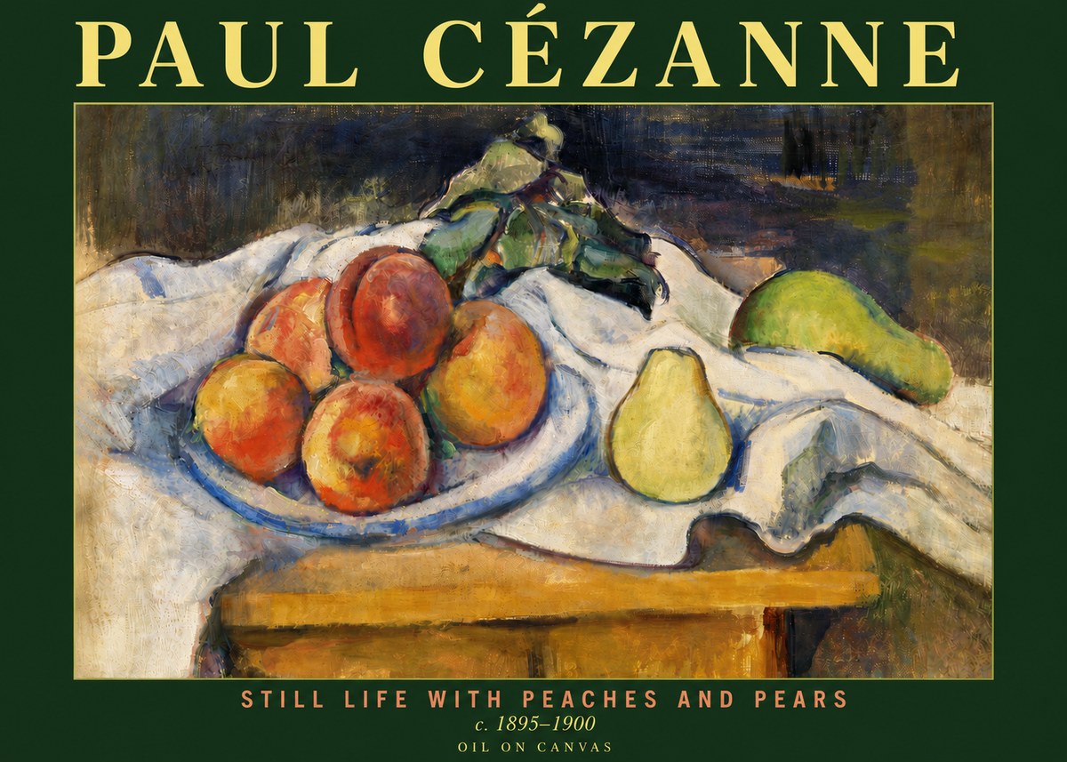 Paul Cézanne Still Life with Peaches and Pears No4 - Poster