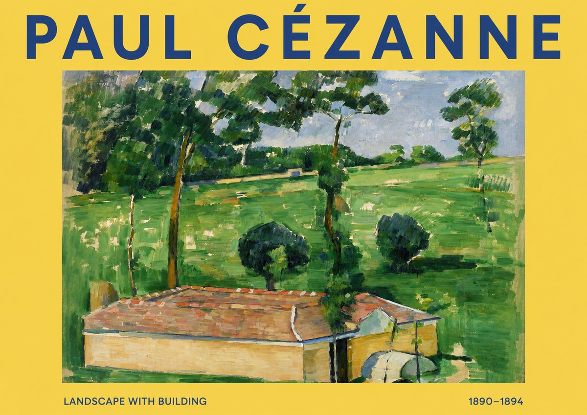 Paul Cézanne Landscape with Building No2 - Poster