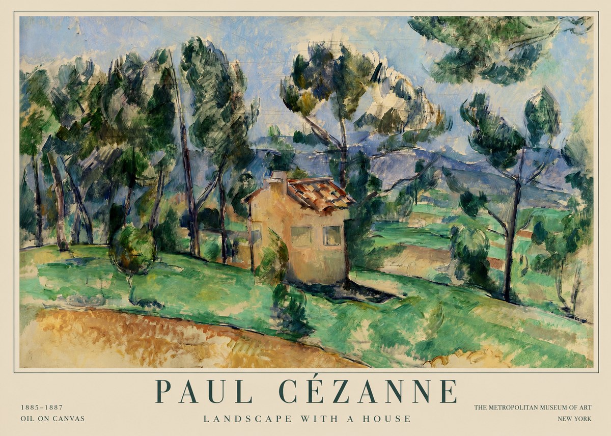 Paul Cézanne Landscape with a House No1 - Poster