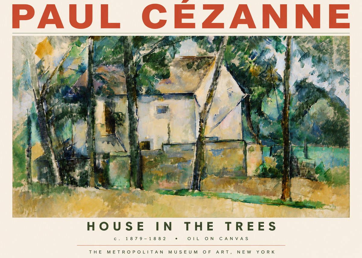 Paul Cézanne House in the Trees No3 - Poster
