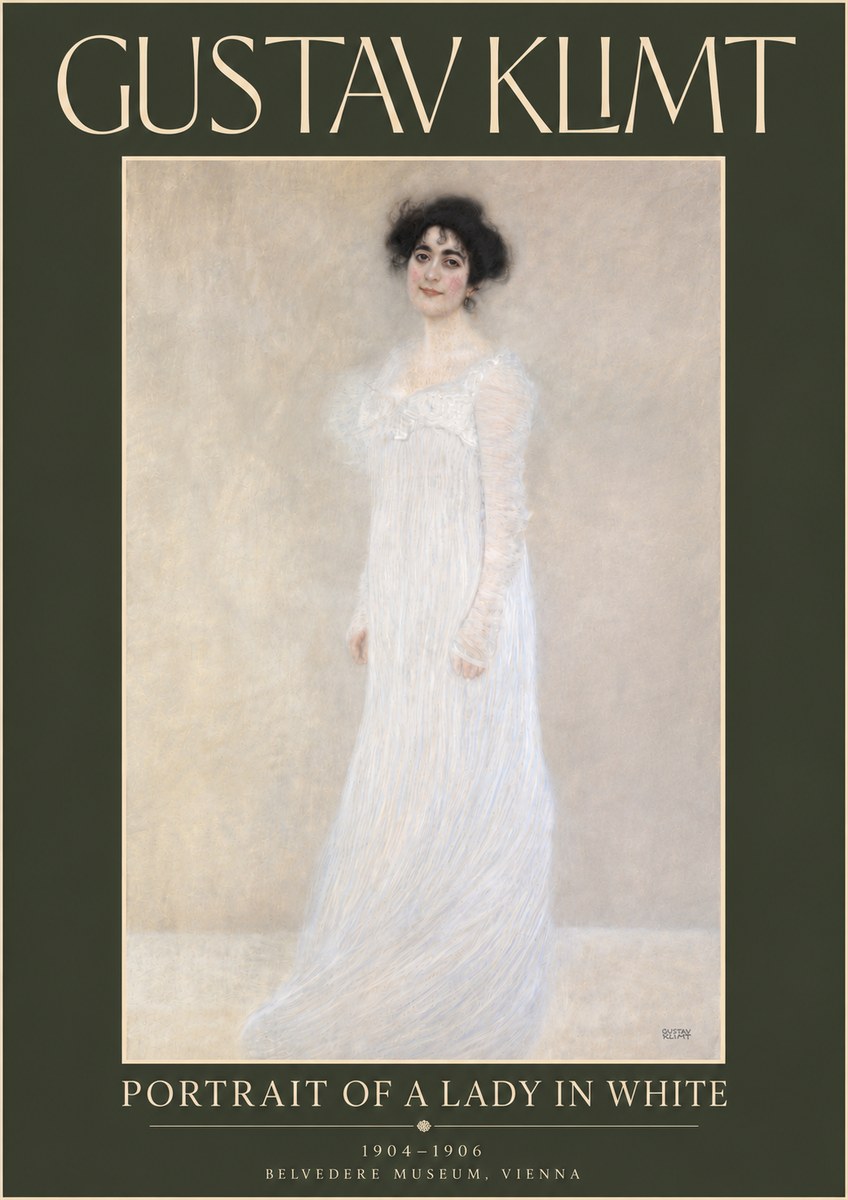 Klimt Portrait of a Lady in White No5 - Poster