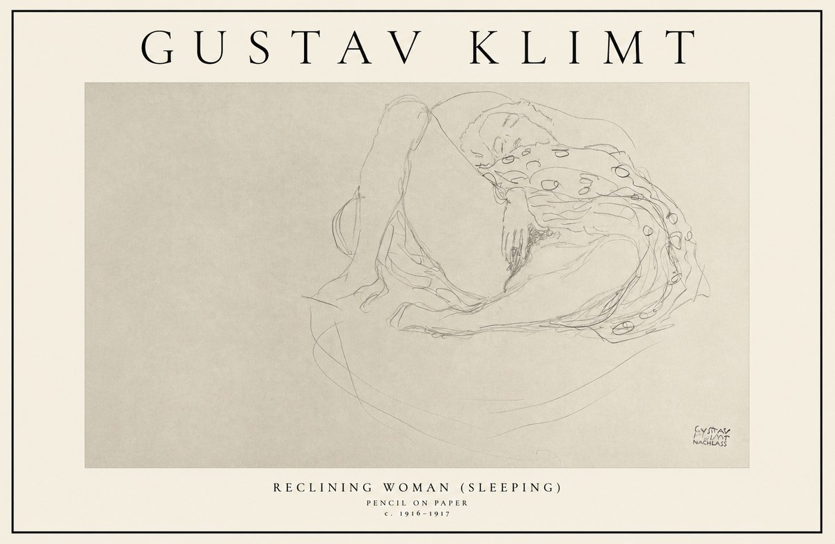 Klimt Reclining Woman (Sleeping) II No1 - Poster