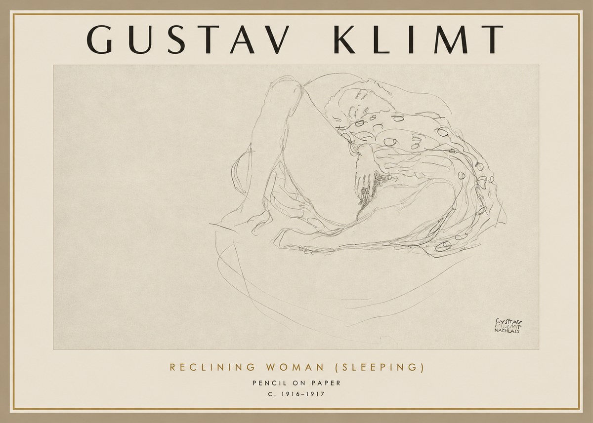 Klimt Reclining Woman (Sleeping) II No2 - Poster