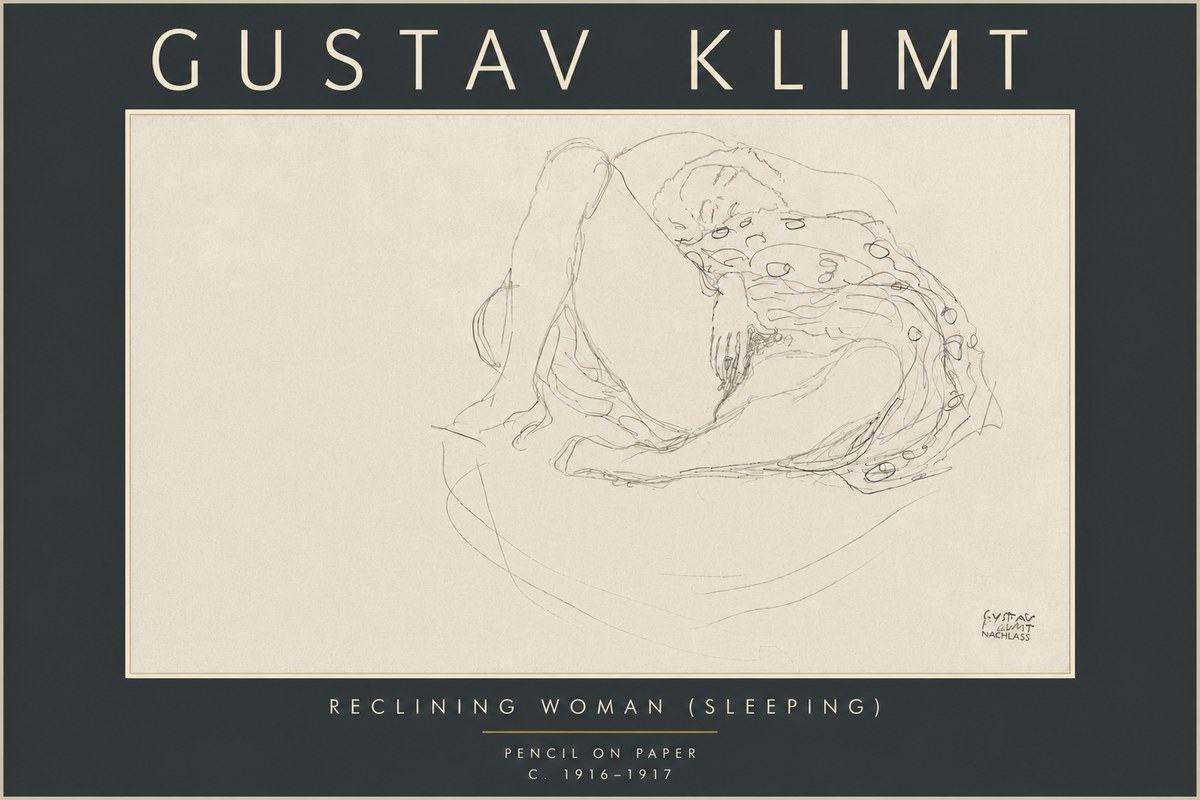 Klimt Reclining Woman (Sleeping) II No6 - Poster