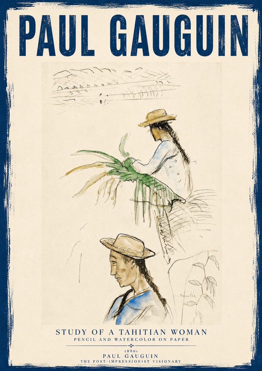 Paul Gauguin Study of a Tahitian Woman I No5 - Poster