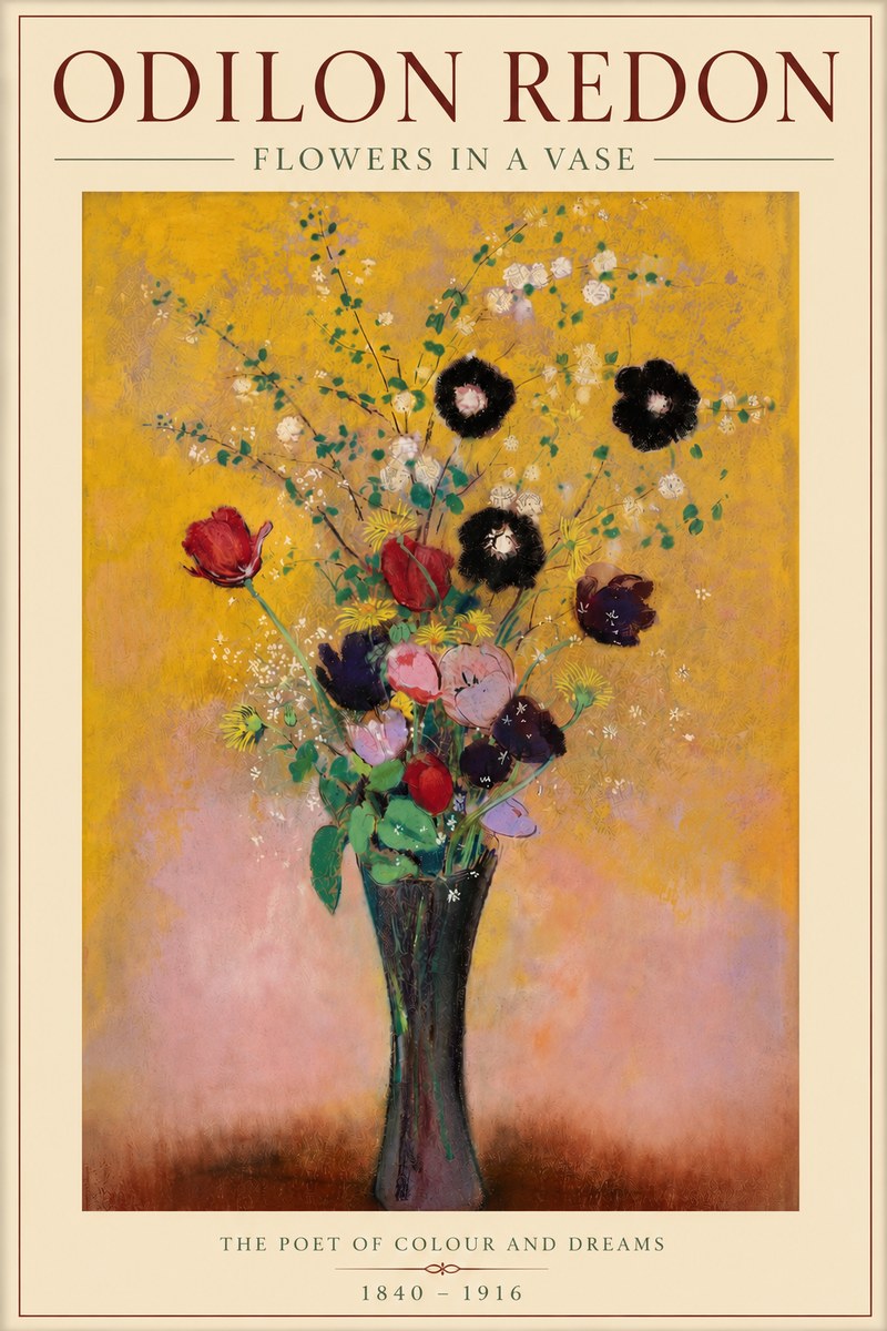 Odilon Redon Flowers in a Vase IV No3 - Poster