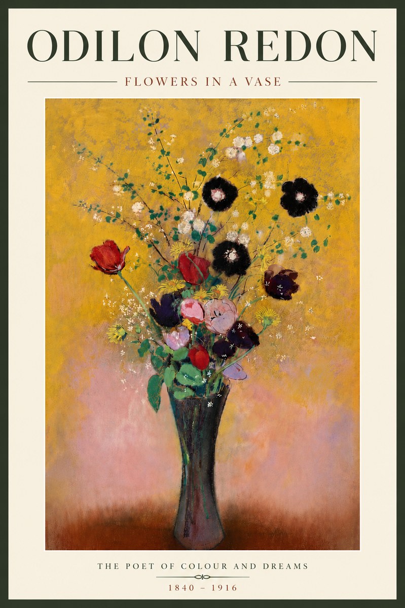 Odilon Redon Flowers in a Vase IV No6 - Poster