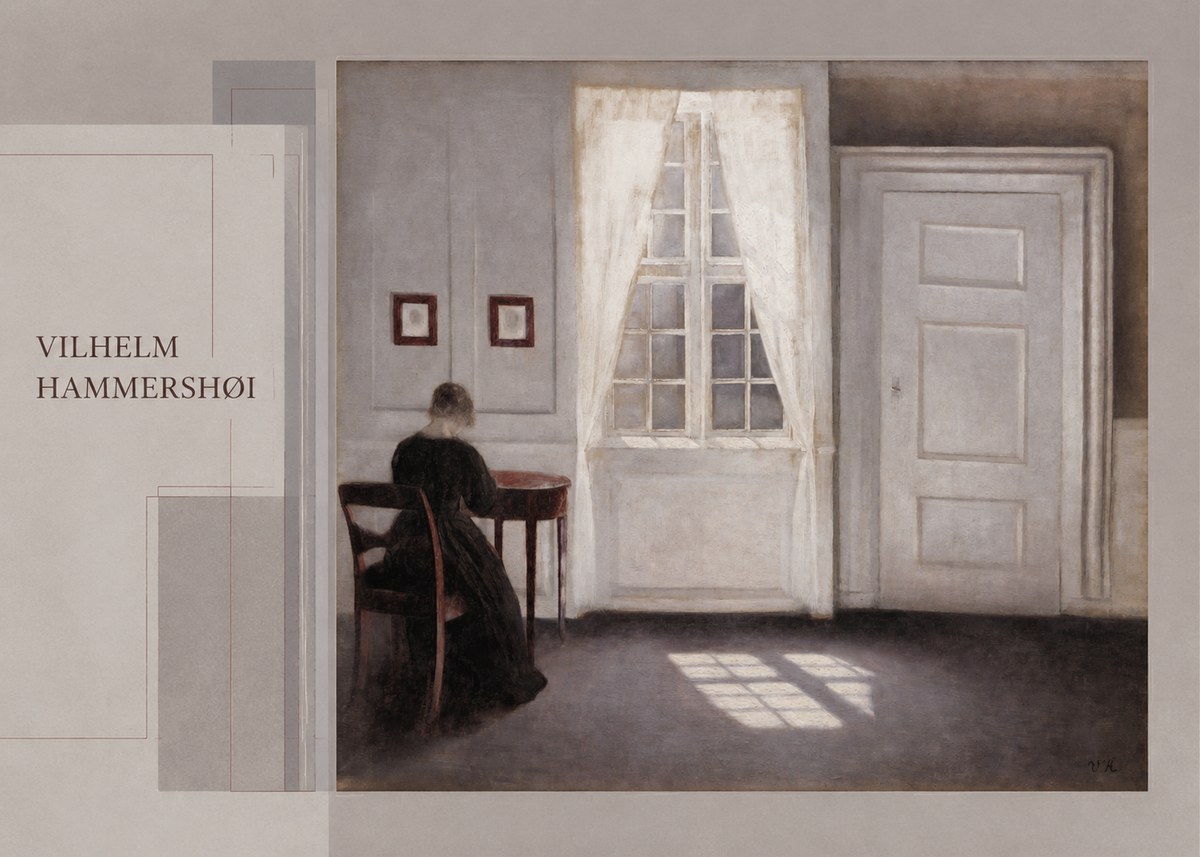 Vilhelm Hammershøi Interior with a Woman from the Back No5 - Poster