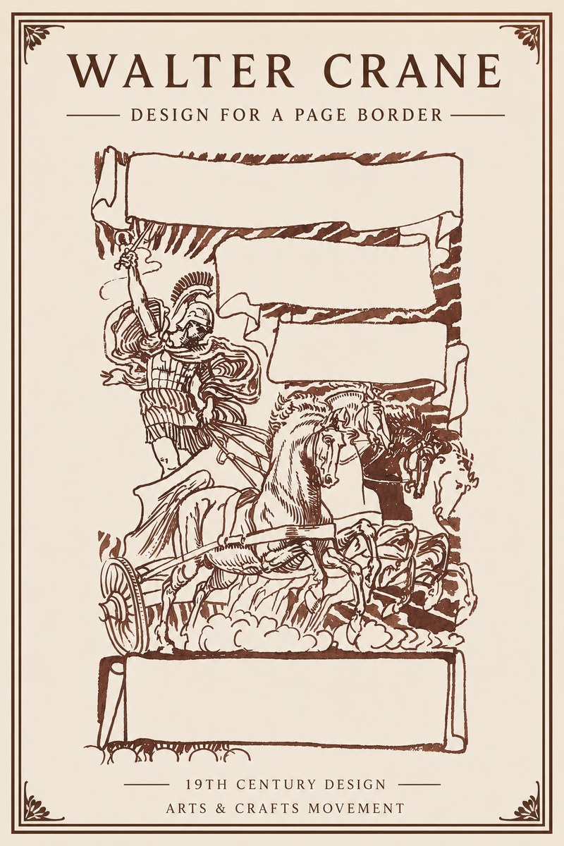 Walter Crane Design for a Page Border No5 - Poster