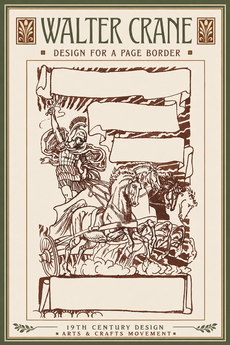 Walter Crane Design for a Page Border No6 - Poster