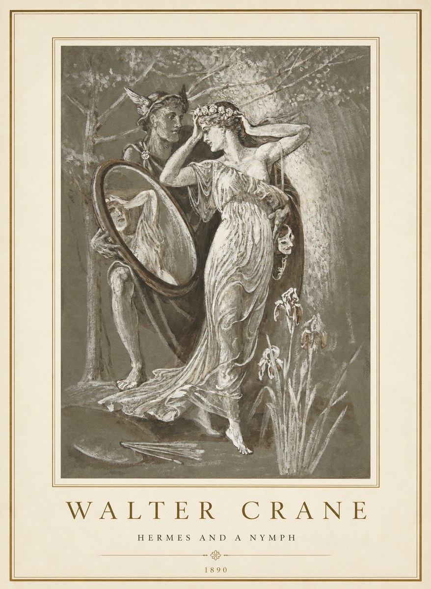 Walter Crane Hermes and a Nymph No1 - Poster
