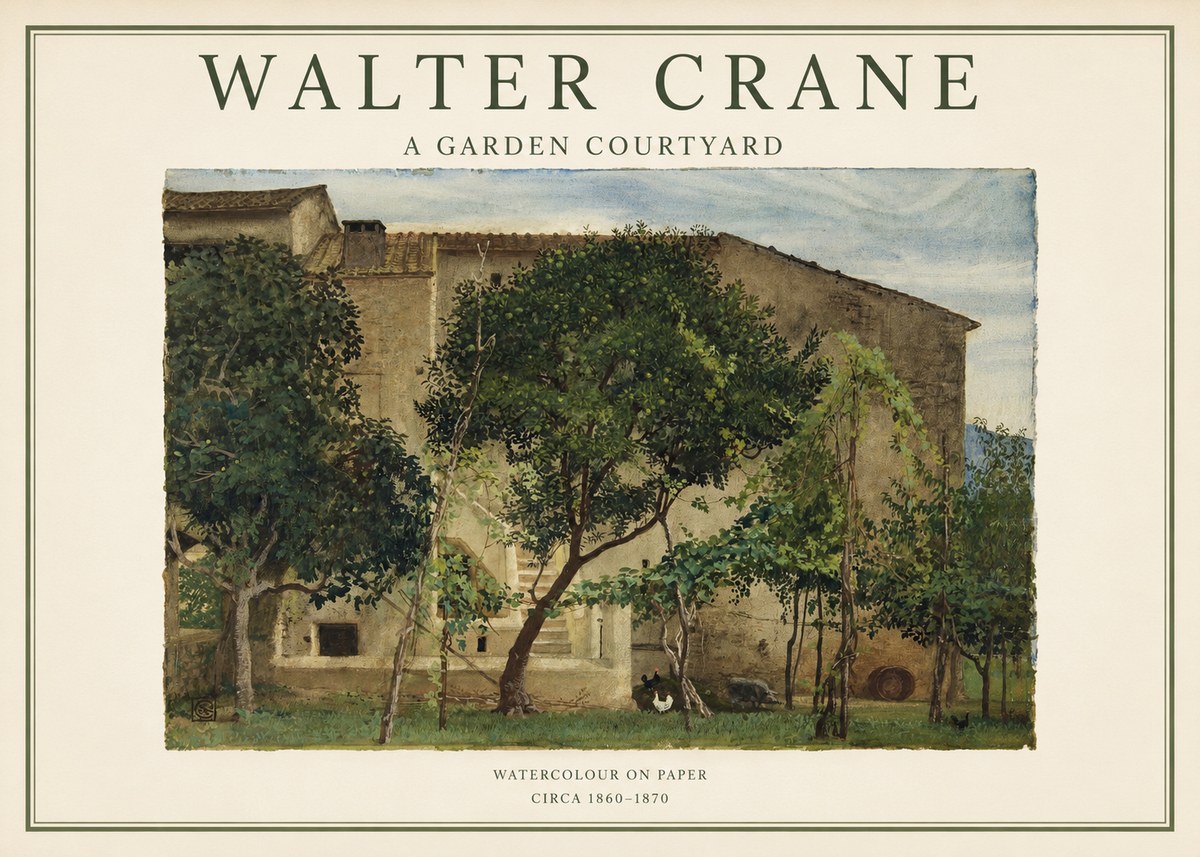 Walter Crane A Garden Courtyard No1 - Poster