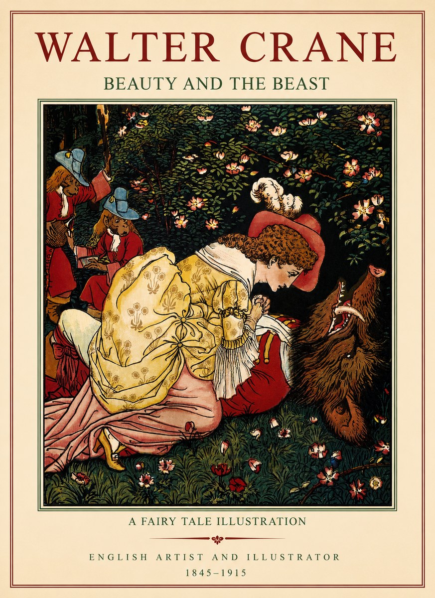 Walter Crane Beauty and the Beast No1 - Poster