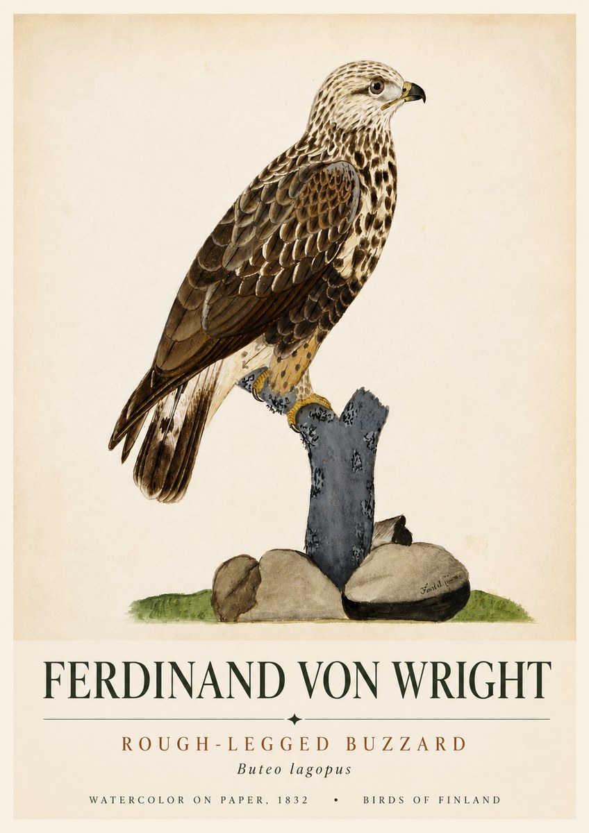 Ferdinand von Wright Rough-legged Buzzard No6 - Poster