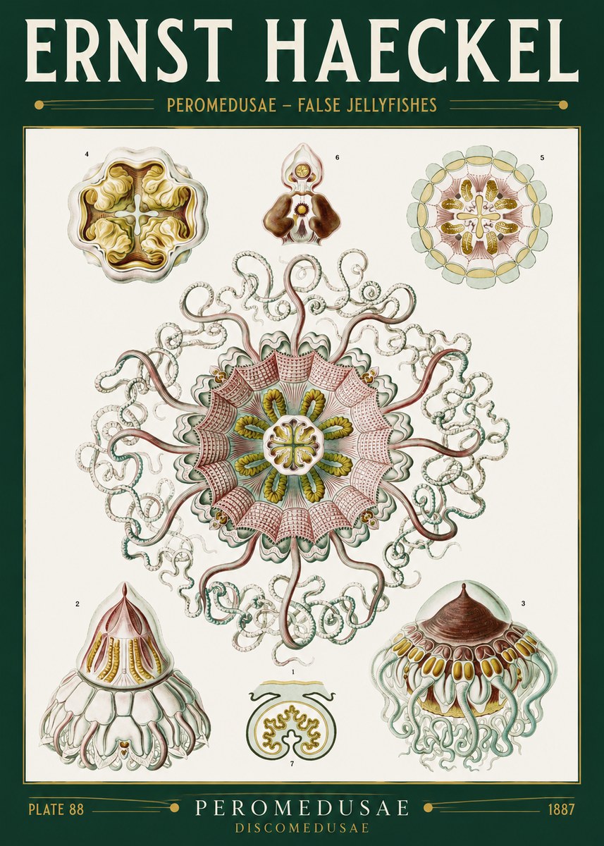Ernst Haeckel Peromedusae – Discomedusae No2 - Poster
