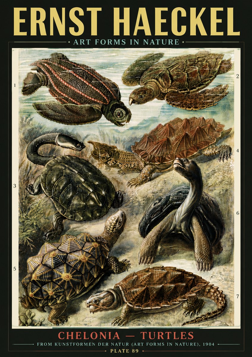 Ernst Haeckel Chelonia - Turtles No6 - Poster