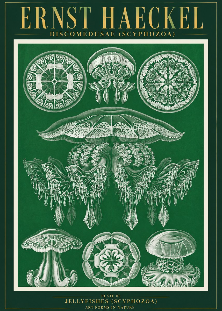 Ernst Haeckel Discomedusae (Scyphozoa) Plate 88 No3 - Poster