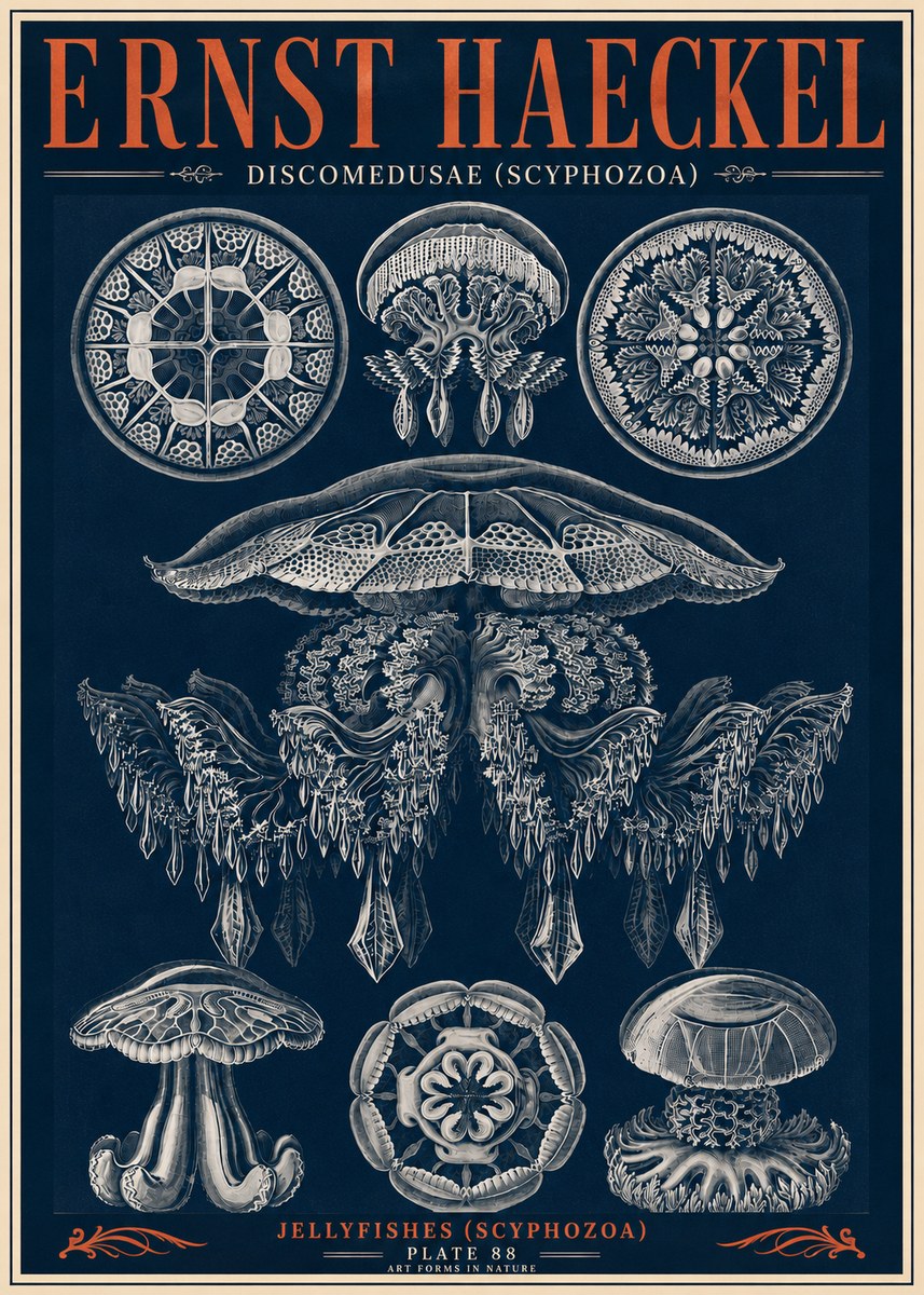 Ernst Haeckel Discomedusae (Scyphozoa) Plate 88 No6 - Poster