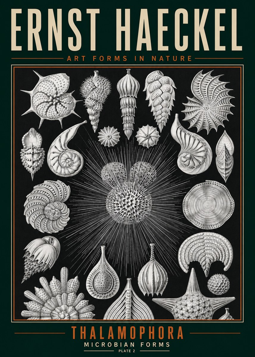 Ernst Haeckel Thalamophora - Microbian Forms - Plate 2 No3 - Poster
