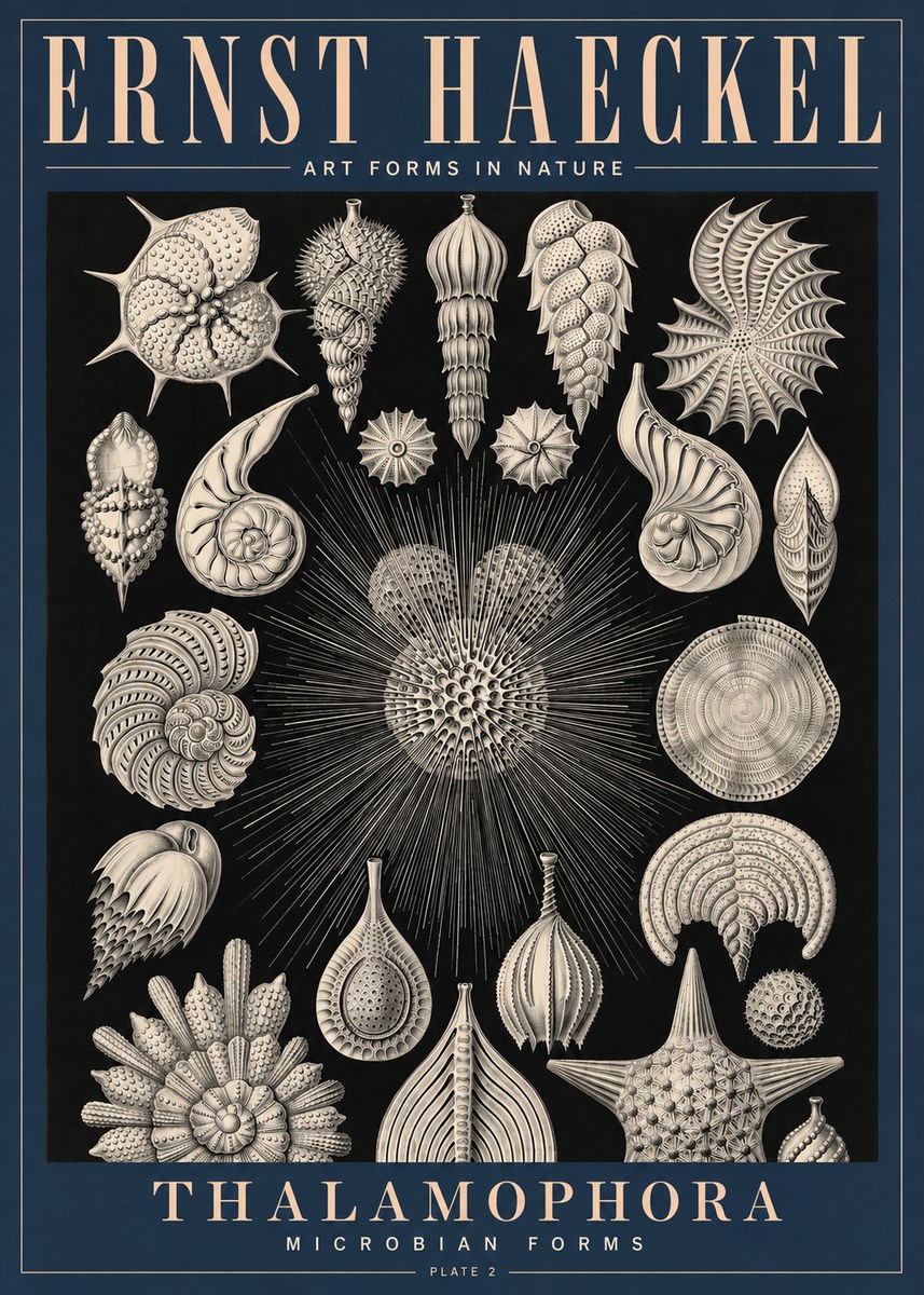 Ernst Haeckel Thalamophora - Microbian Forms - Plate 2 No4 - Poster