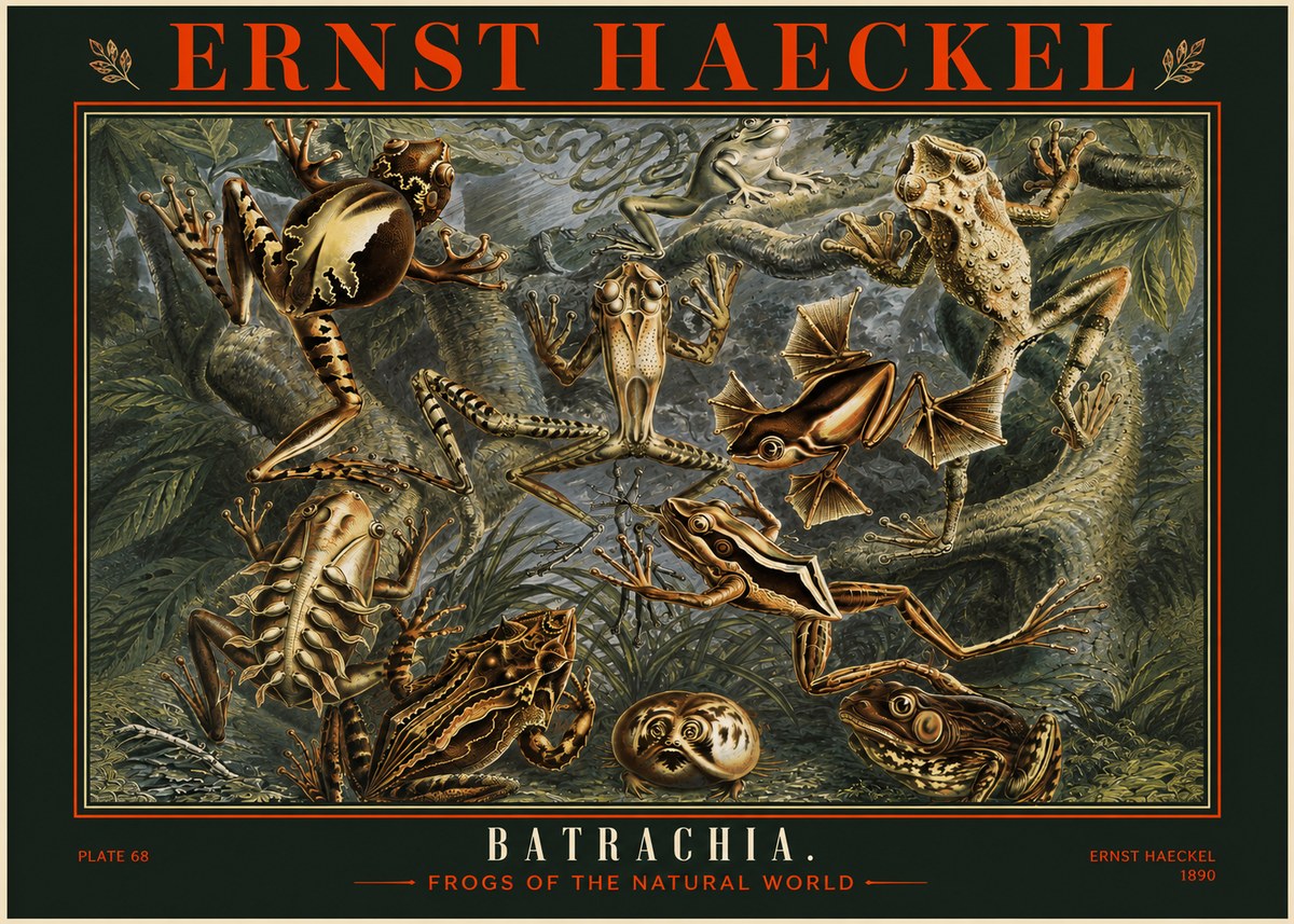 Ernst Haeckel Frogs of the Natural World No2 - Poster