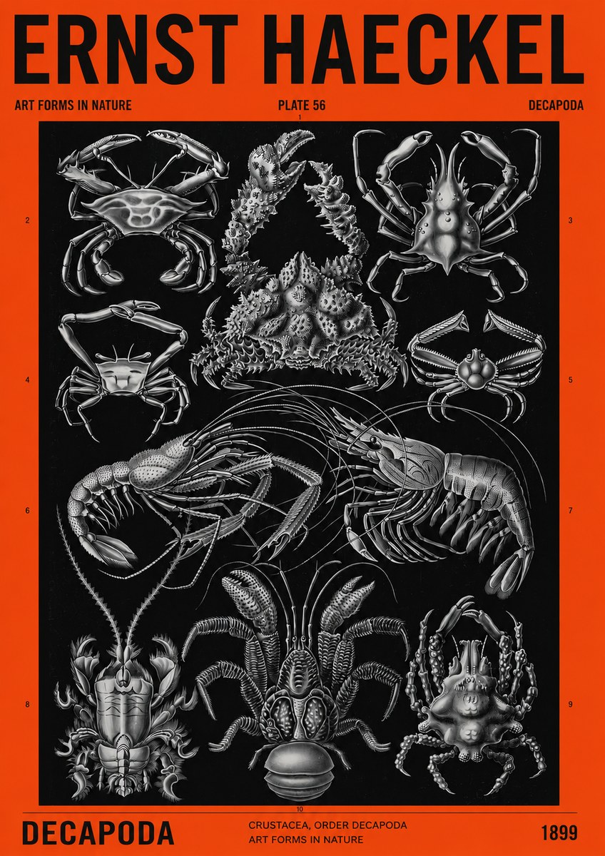 Ernst Haeckel Decapoda Brachyura and Macrura Plate 86 No4 - Poster
