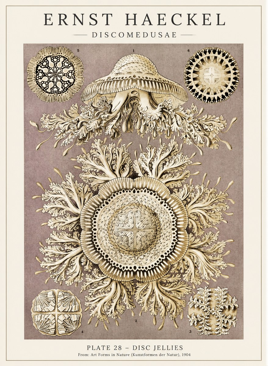 Ernst Haeckel Discomedusae No5 - Poster