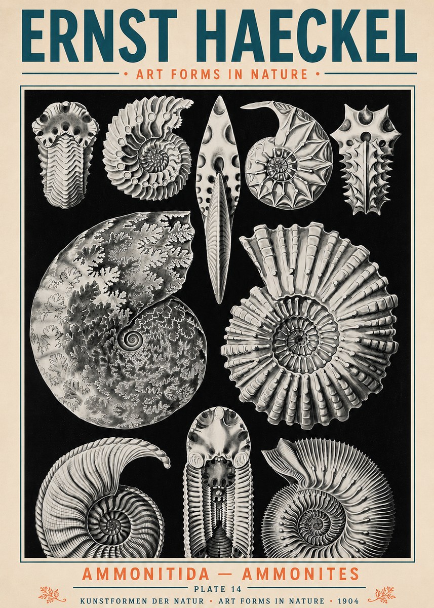 Ernst Haeckel Ammonitida - Ammonites No5 - Poster