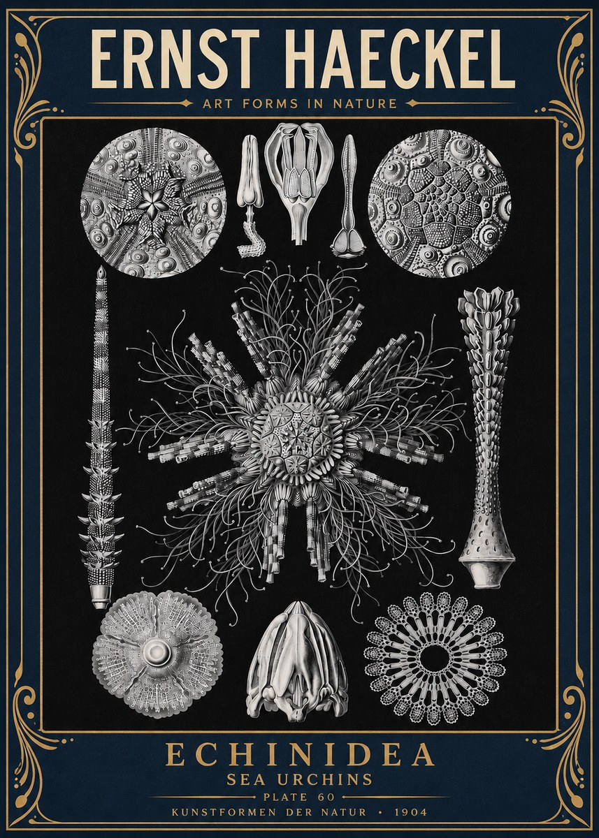 Ernst Haeckel Echinidea Sea Urchins No4 - Poster
