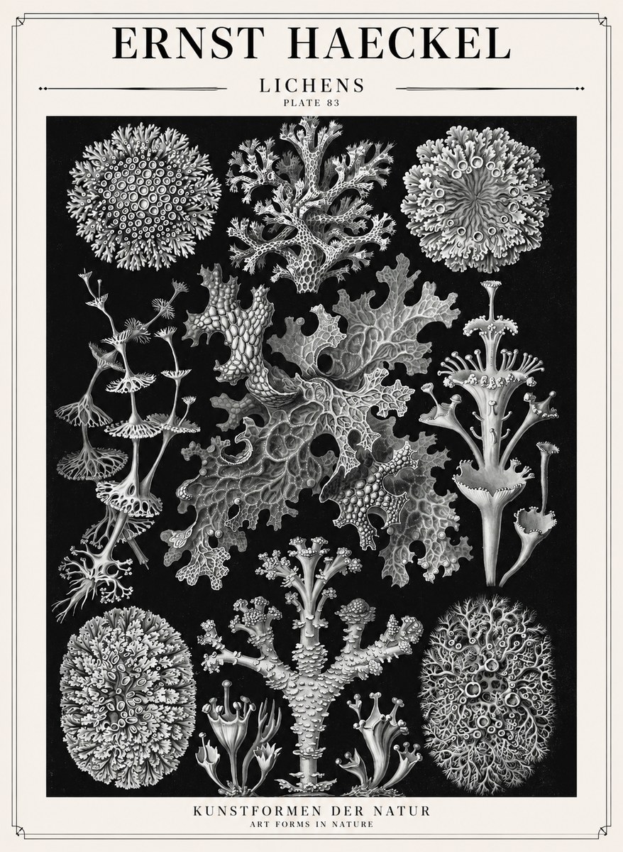 Ernst Haeckel Lichens - Plate 83 No1 - Poster