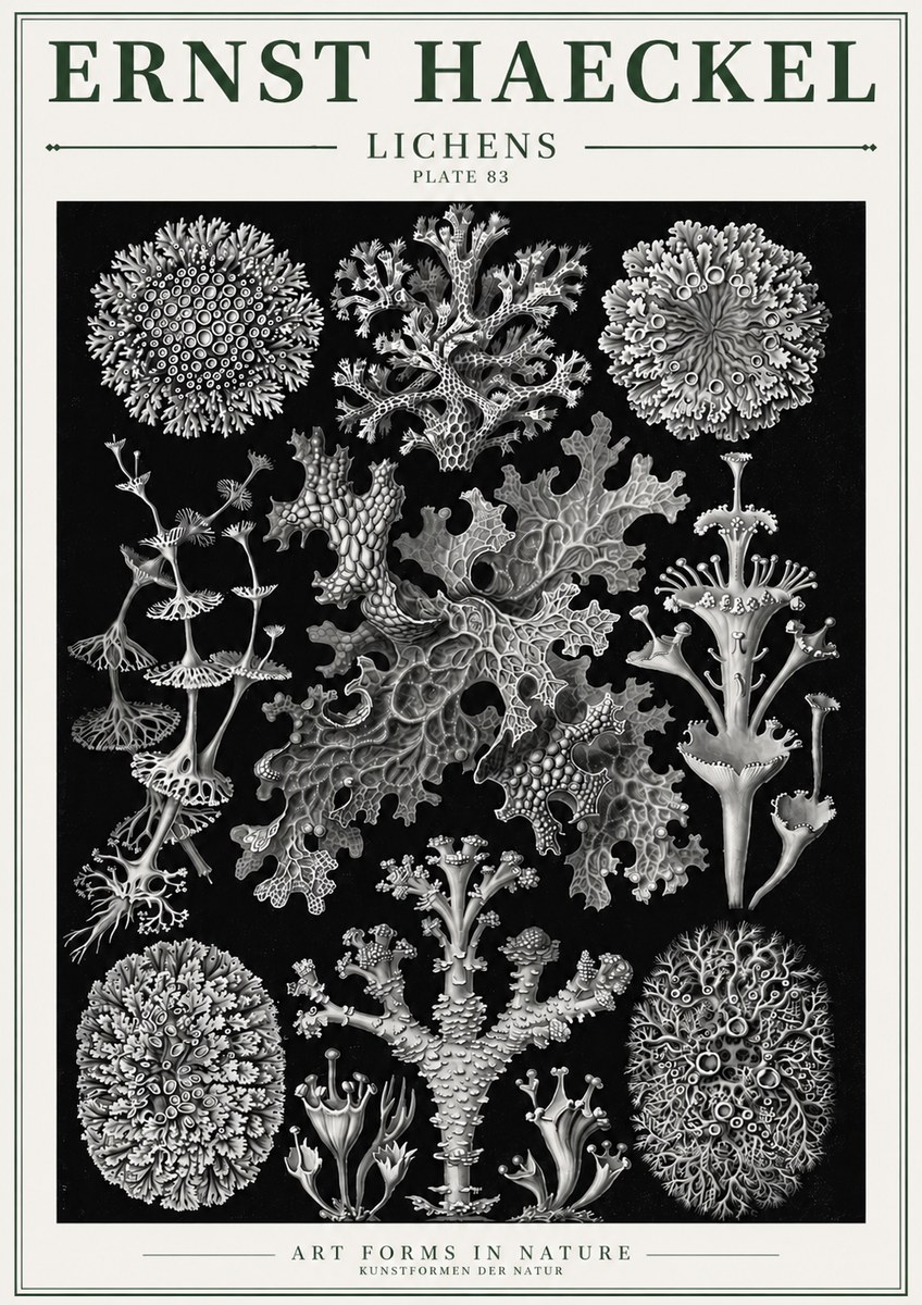 Ernst Haeckel Lichens - Plate 83 No3 - Poster