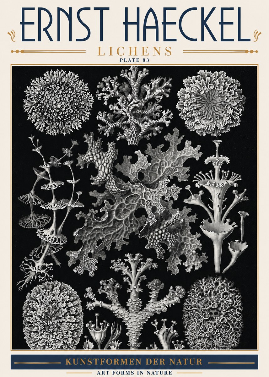 Ernst Haeckel Lichens - Plate 83 No6 - Poster