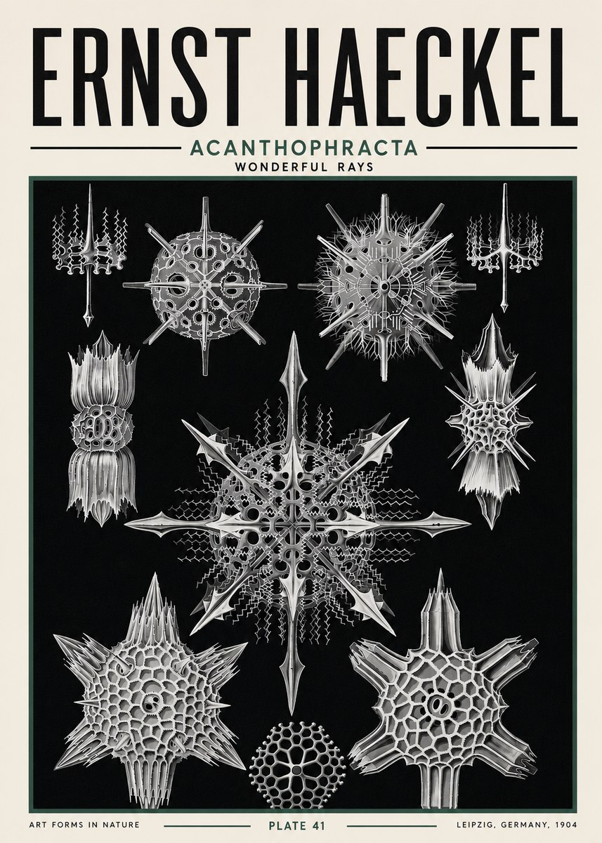 Ernst Haeckel Acanthophracta - Wonderful Rays No5 - Poster