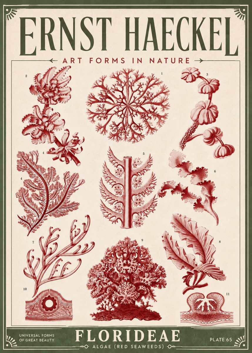 Ernst Haeckel Florideae (Red Seaweeds) No6 - Poster