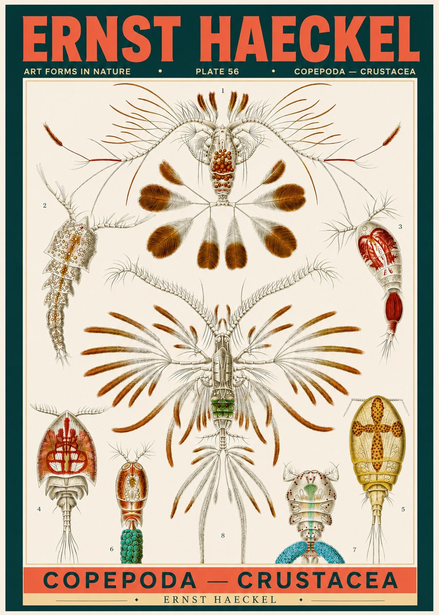 Ernst Haeckel Copepoda — Crustacea Plate 56 No2 - Poster