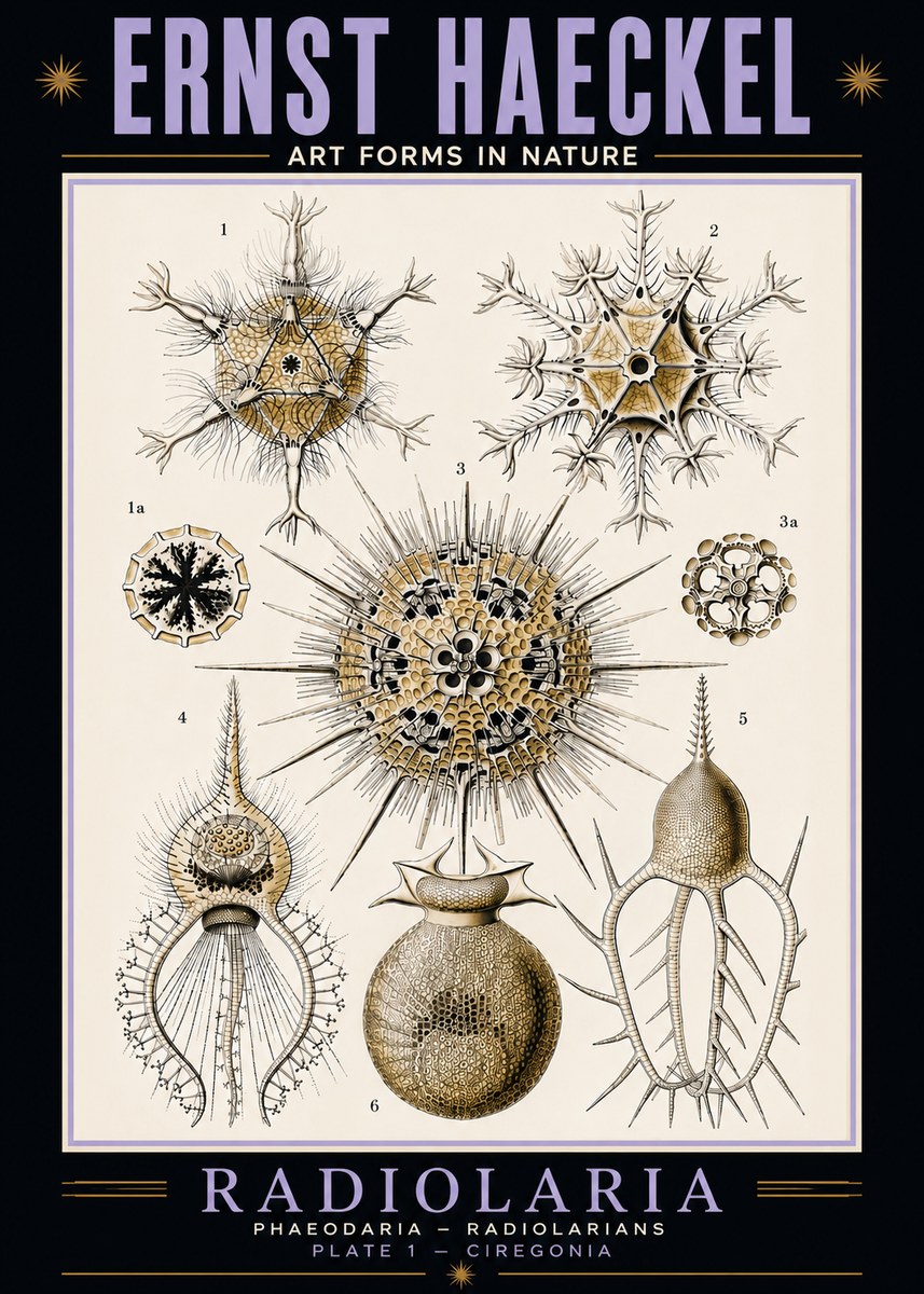 Ernst Haeckel Radiolaria - Plate 1 - Ciregonia No5 - Poster