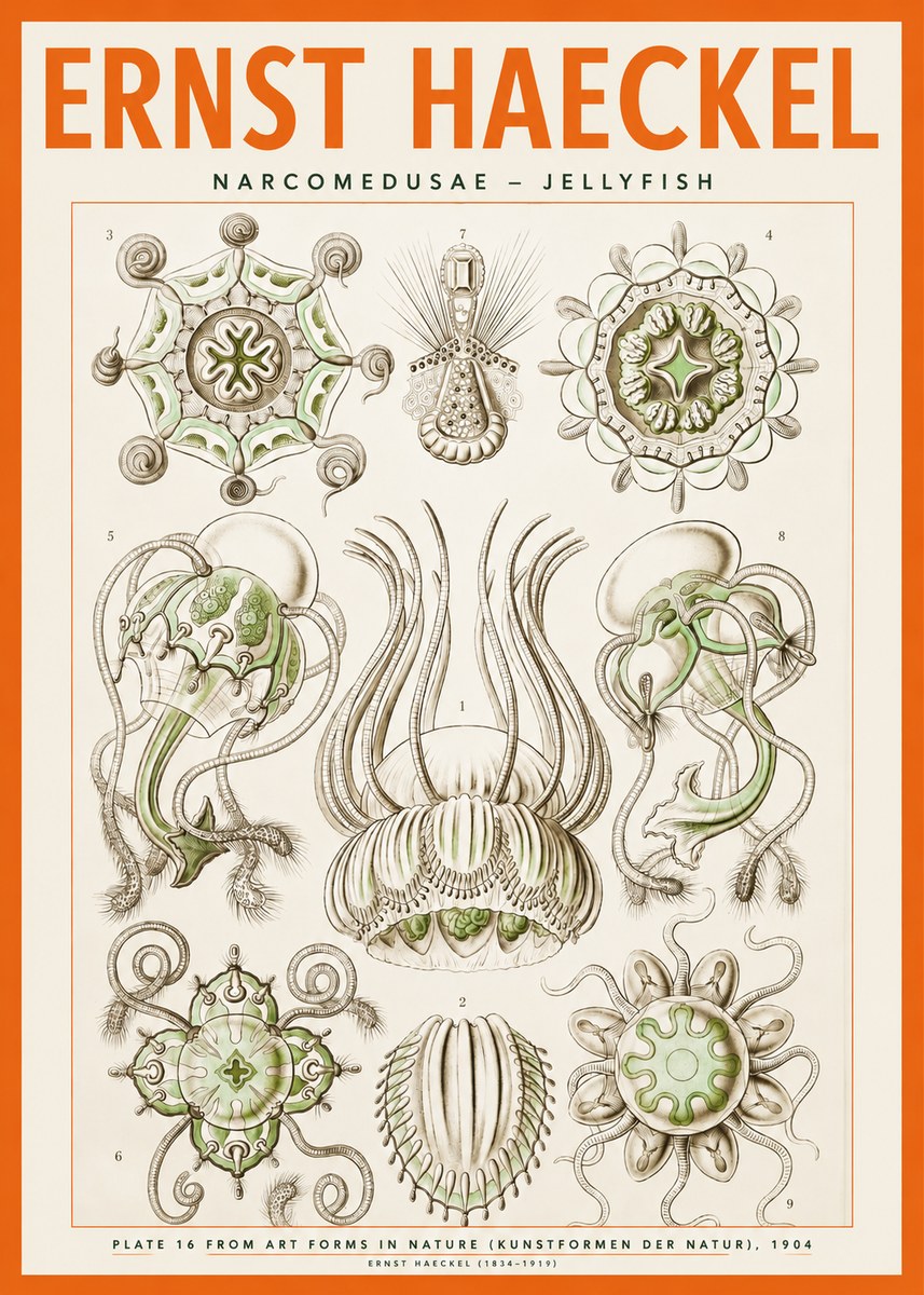 Ernst Haeckel Narcomedusae - Jellyfish No2 - Poster