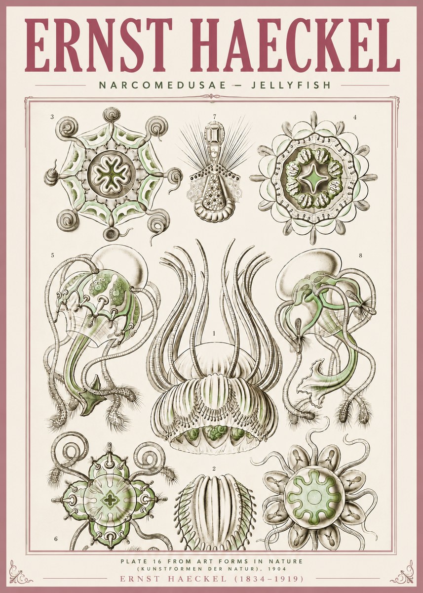 Ernst Haeckel Narcomedusae - Jellyfish No4 - Poster